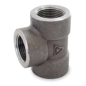 Forged Steel Black and Galvanized Pipe Fittings Tee,1/8 In,Threaded,Bl 