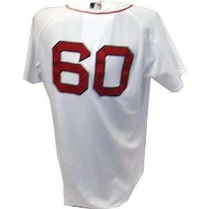  Daniel Nava? #60 Red Sox 2010 Game Worn White Cool Base 