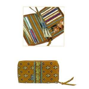  Maggi B French Country Desert Sand Quilted Wristlet Wallet 