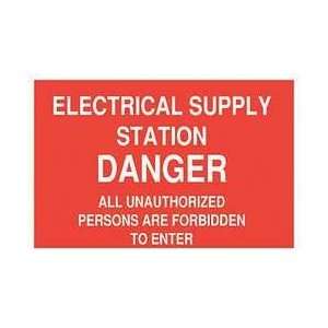 Sign,10x14,electrical Supply Station   BRADY  Industrial 