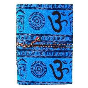  Om Sanskrit Mantra Blank Journal   Cotton Canvas   Light 