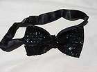 Sequined bow tie sequin black NEW with tags spangles pe