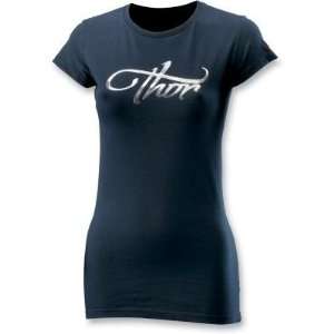   Thor Motocross Womens Luna T Shirt   2010   Medium/Navy Automotive