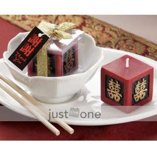 NEW Chinese Wedding Favors Double Happiness Red Candle  