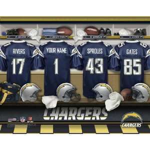  Personalized San Diego Chargers Locker Room Print Sports 