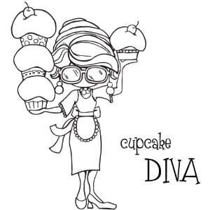  Addytude Is A Cupcake Diva Unmounted Rubber Stamp 