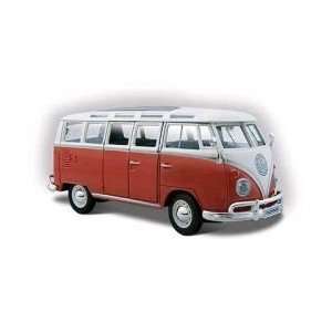  Red/white Volkswagen Van Samba Van 124 Scale Die Cast 