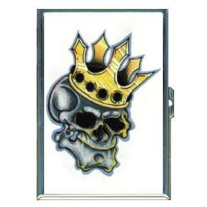 Skull Crown Evil Tattoo Art ID Holder, Cigarette Case or Wallet MADE 