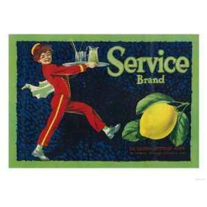  Service Lemon Label   La Habra, CA Giclee Poster Print 