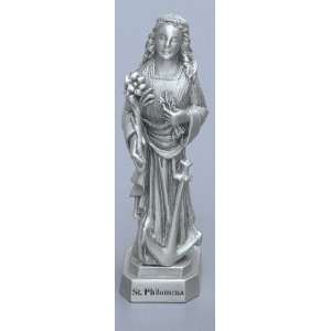 St. Philomena   3 1/2 Pewter Statue with Prayer Card