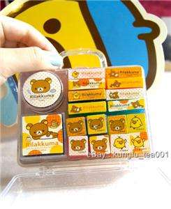   gallery now free 16pcs rilakkuma bear rubber stamps pads w box set y