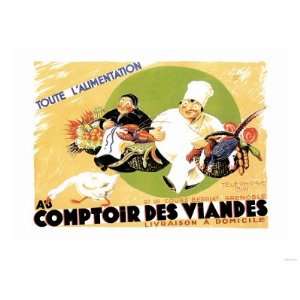  Au Comptoir des Viandes Giclee Poster Print, 24x32