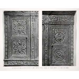  1925 Print Detail Carved Door Panel Sacristy Cathedral 