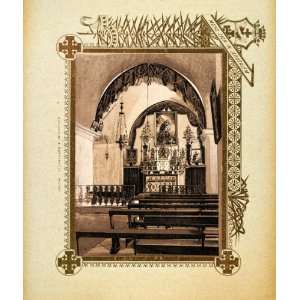  1893 Etching St. Anthony Church Interior Thsur Lebanon 