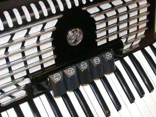 Rossetti Black, PIANO Accordion 34 x72, German Reeds, Case, Straps 