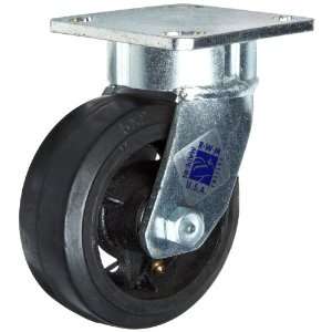 RWM Casters 47 Series Plate Caster, Swivel, Kingpinless, Rubber on 