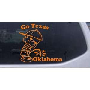 Orange 14in X 13.8in    Go Texas Pee On Oklahoma Car Window Wall 