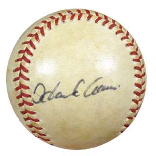 Hank Aaron Autographed International League Baseball Vintage Auto PSA 