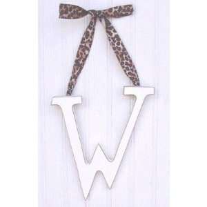  9 Hand Painted Hanging Letter   W Ribbon Color Solid 