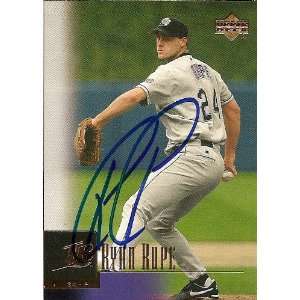  Ryan Rupe Signed Tampa Bay Rays 2001 UD Card Everything 