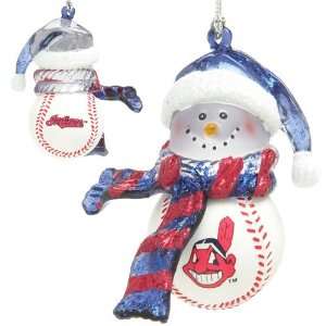  BSS   Cleveland Indians MLB Striped Acrylic Snowman 