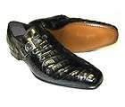 Mens Mezlan Brown Genuine Crocodile Dress Shoes Sz 15  