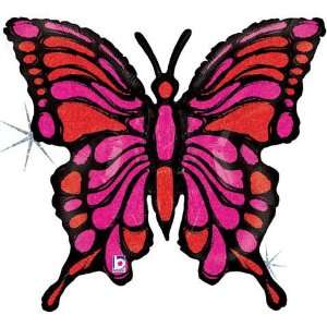  Pretty Red and Magenta Butterfly 33 Mylar Balloon Toys 