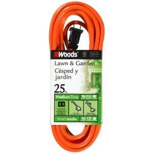  Woods 722 16/2 Vinyl SJTW Extension Cord, Orange, 25 Foot 