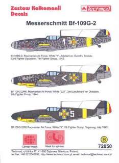 Techmod Decals 1/72 ROMANIAN MESSERSCHMITT Bf 109G 2  