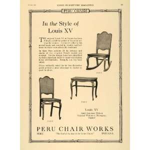  1918 Ad Peru Chair Models Louis XV Style Walnut Table 