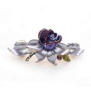    Exquisite Austrian Crystal Blooming Flower Barrette Beauty
