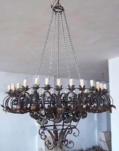 Palace wrought iron huge entrance chandelier 30 lights  