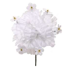  100 Carnation With Gypsophila 5 White Artificial Silk Flower 