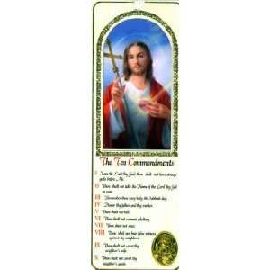  Sacred Heart of Jesus Bookmark   The Ten Commandments 