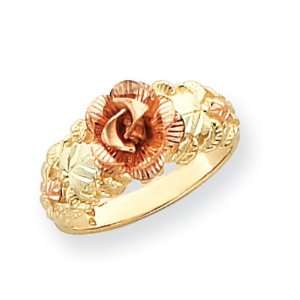  10k Tri color Black Hills Gold Fancy Rose Ring Jewelry