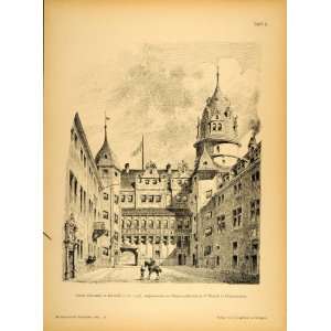  1894 Schloss Detmold Castle Germany Inner Court Print 