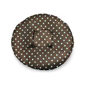  Bessie and Barney Bagel Bed Med Dot Aqua/Chocolate Pet 