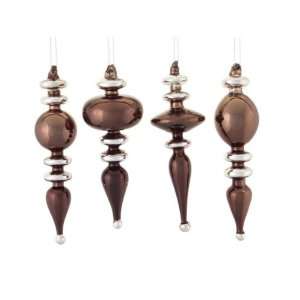  Club Pack of 12 Natures Glow Brown Finial Christmas 