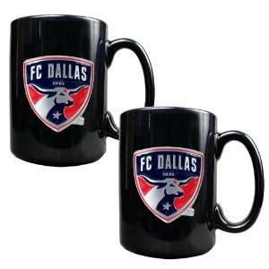  Sports MLS DALLAS FC DALLAS 2pc Black Ceramic Mug Set 