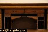 Oak 1900 Antique 5 Roll Top Desk, Raised Panels  