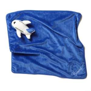   Plush Airplane Baby Blanket; COLOR BLUE; SIZE ONSZ