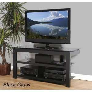  Three Shelf Glass Top TV Stand Furniture & Decor