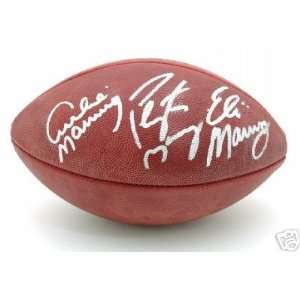  Peyton Eli Archie Manning Autographed Wilson Authentic NFL 