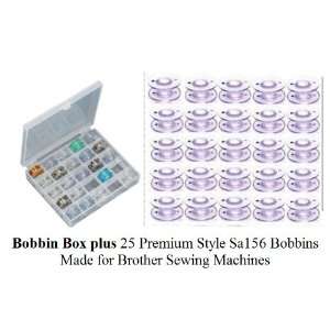 Bobbin Box Plus 25 Premium Style Sa155 Bobbins Made for Elna, Janome 