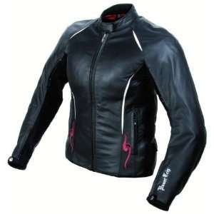  Powertrip Ladies Harlow Leather Motorcycle Jacket Black 