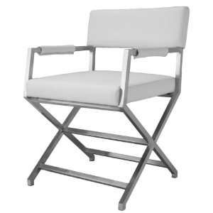  Rocklin White Leather Dining Chair