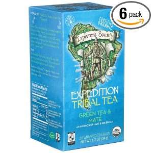 Explorers Bounty Organic Expedition Tribal Tea, Green Tea & Mate, 20 