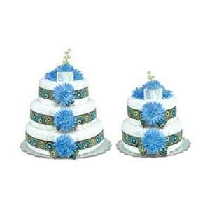  Bloomers Blue Mums With Swirls Diaper Cake 2 Tier Toys 