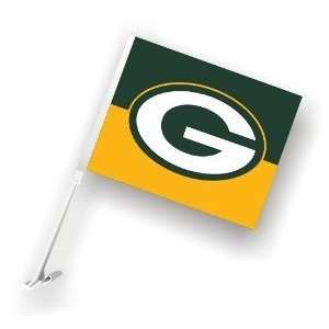   Green Bay Packers Car Flag w/Wall Brackett   Set of 2 