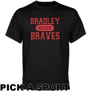  Bradley Braves Black Custom Sport T shirt   Sports 